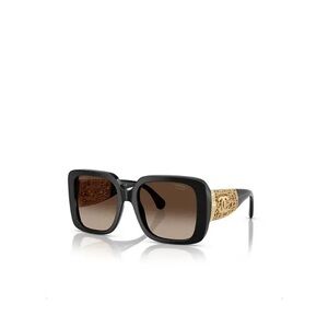 Unisex Chanel polarized Black and Gold square Sunglasses